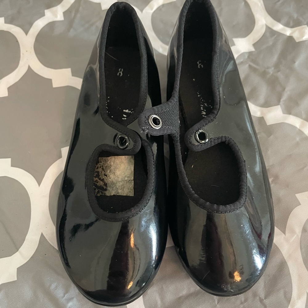 American Ballet Theater Little Girls Mary Jane Tap Shoes Size 8 Missing Laces